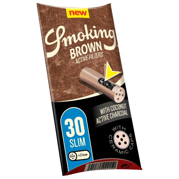 Smoking Active Filter Brown Slim - 6 mm - 30er Packung