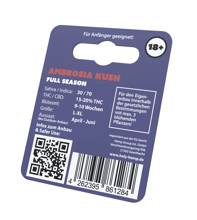 Holy Hemp US Cannabis Samen - Ambrosia Kush - 3 Stück
