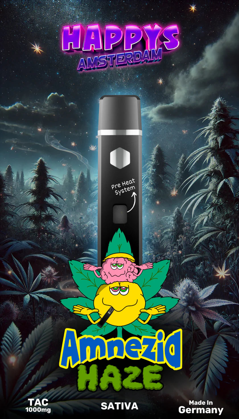 Happys Amsterdam - TAC Vape - Amnezia Haze - Sativa - 1 Ml