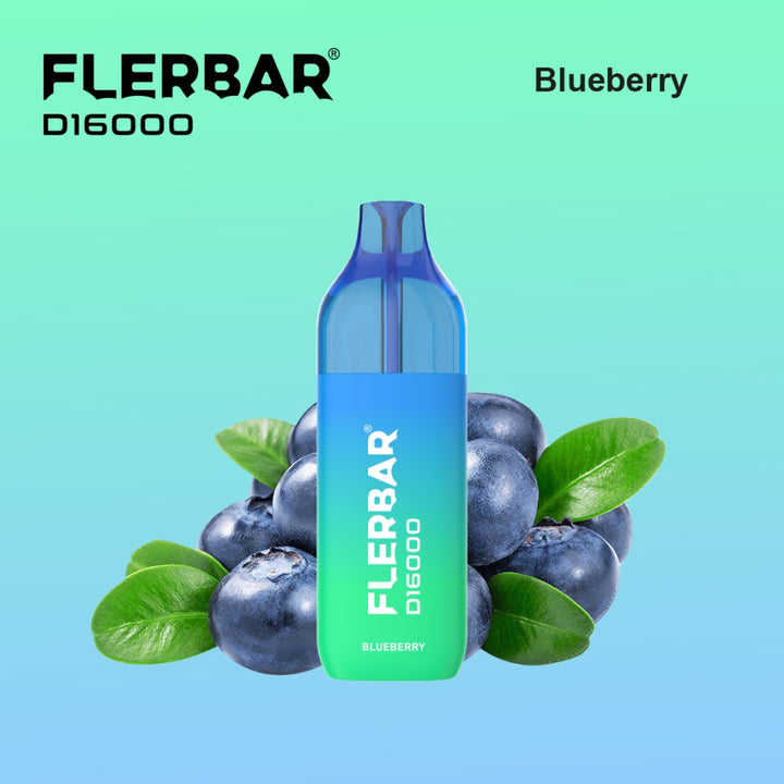Flerbar D16000 Blueberry E-Zigarette - 16k Züge - 20 mg/ml Nikotin - Legal mit Steuerbanderole
