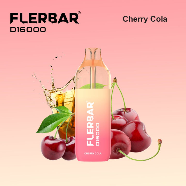 Flerbar D16000 Cherry Cola E-Zigarette - 16k Züge - 20 mg/ml Nikotin - Legal mit Steuerbanderole