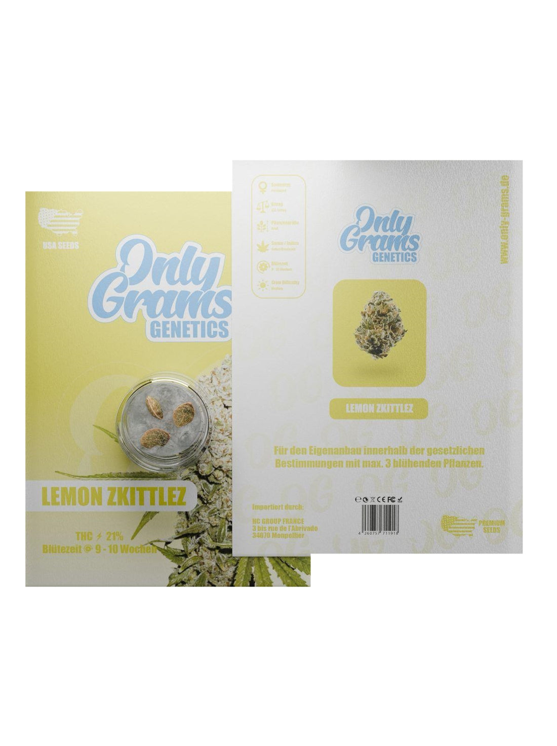 OnlyGrams Cannabis Samen - Lemon Zkittlez - 3 Stück