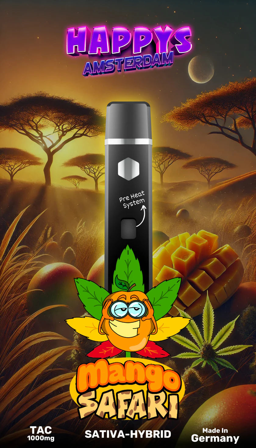 Happys Amsterdam - TAC Vape - Mango Safari - Sativa Hybrid - 1 Ml