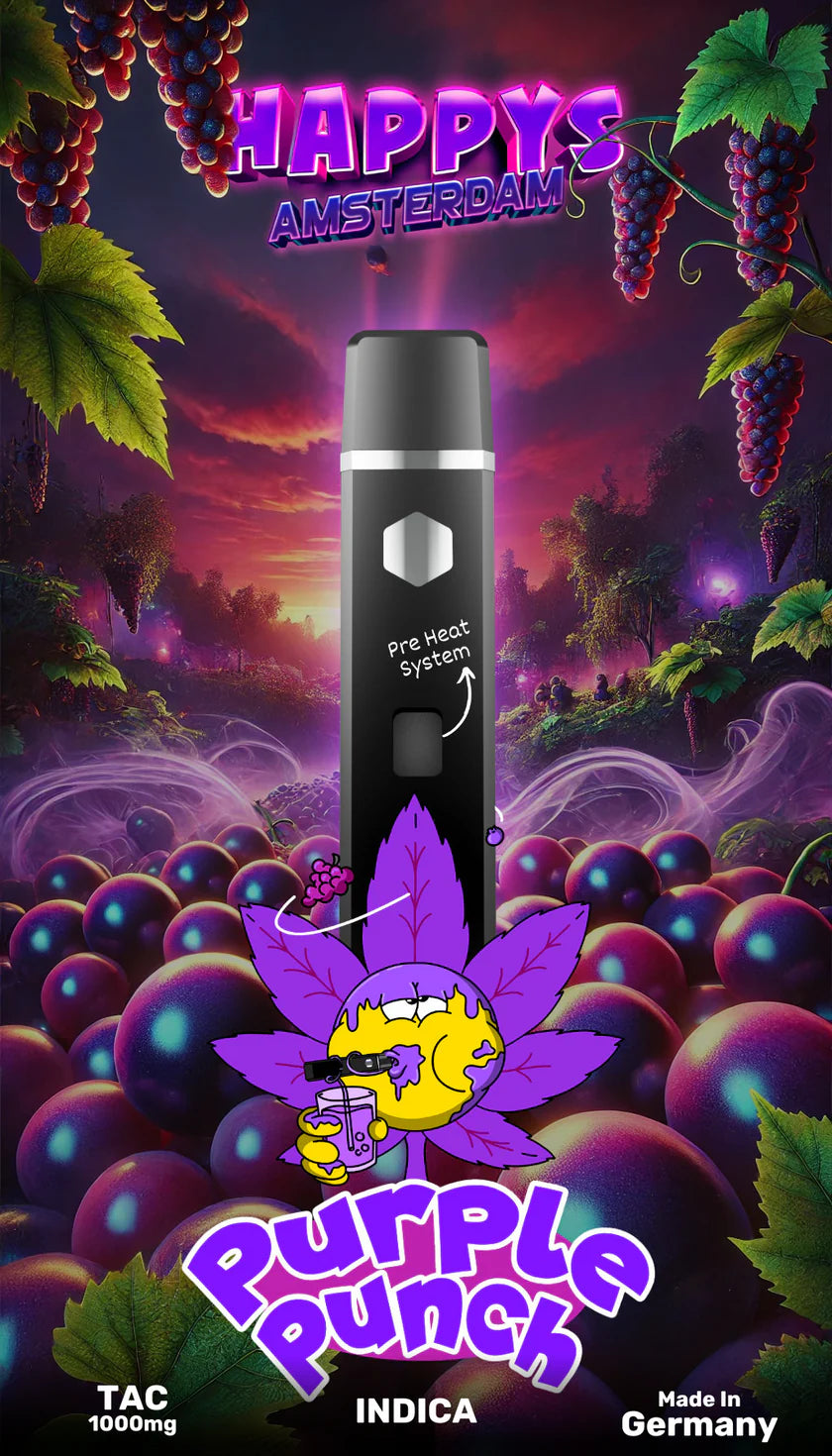 Happys Amsterdam - TAC Vape - Purple Punch - Indica - 1 Ml