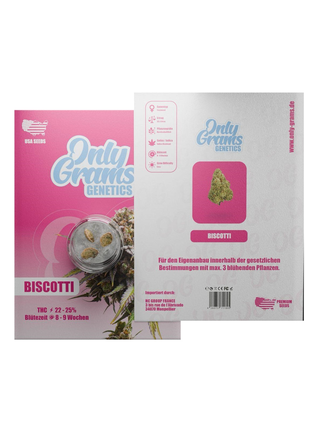 OnlyGrams Cannabis Samen - Biscotti - 3 Stück