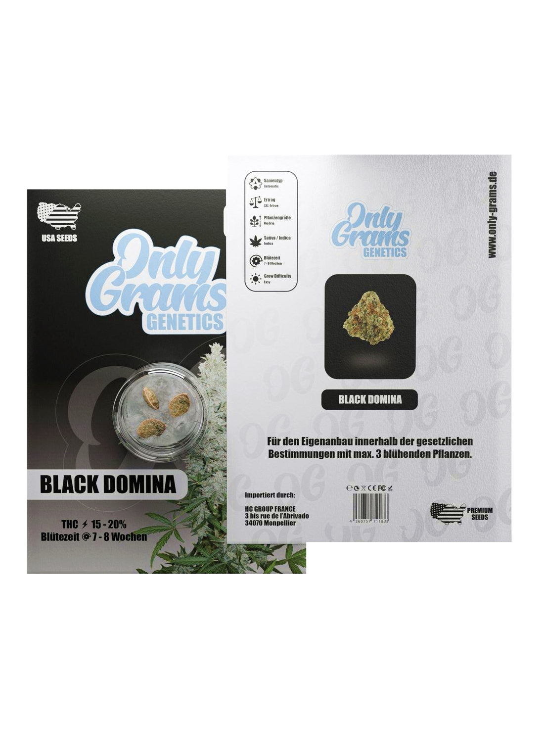 OnlyGrams Cannabis Samen - Black Domina - 3 Stück