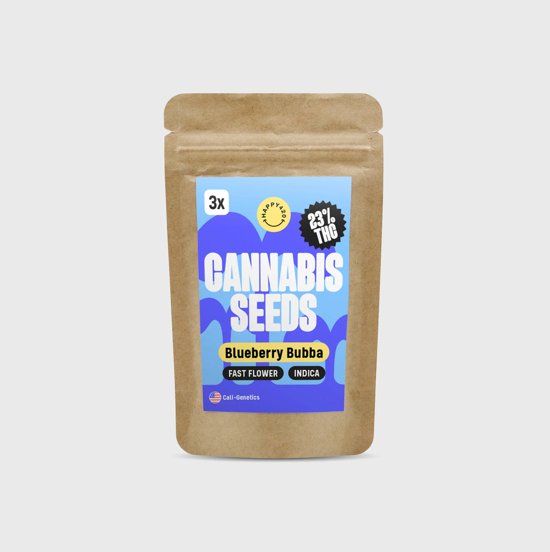 Cali Genetics Blueberry Bubba 21% THC - fast flowering - 3 Stück