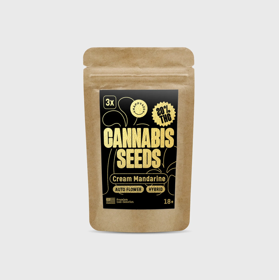 Cali Genetics Cream Mandarine 18% THC - auto flowering - 3 Stück
