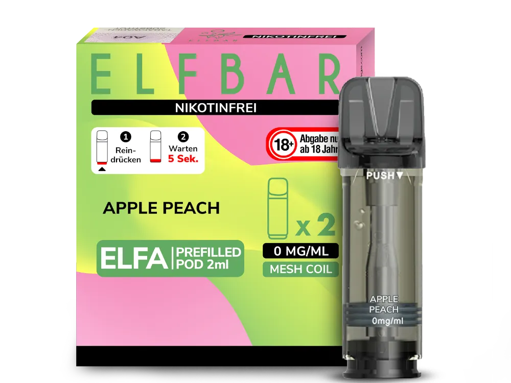 Elfbar Elfa Pod - 2 x 600 Züge - nikotinfrei - 0 mg/ml - 2 Stück à 2 ml