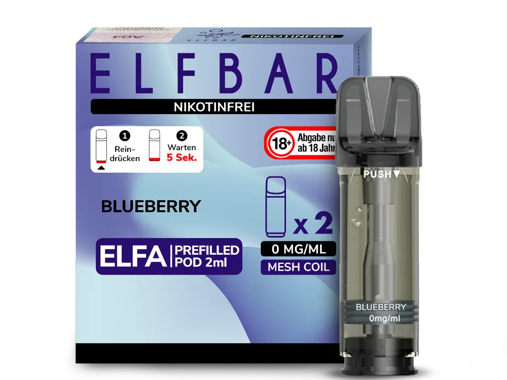Elfbar Elfa Pod - 2 x 600 Züge - nikotinfrei - 0 mg/ml - 2 Stück à 2 ml