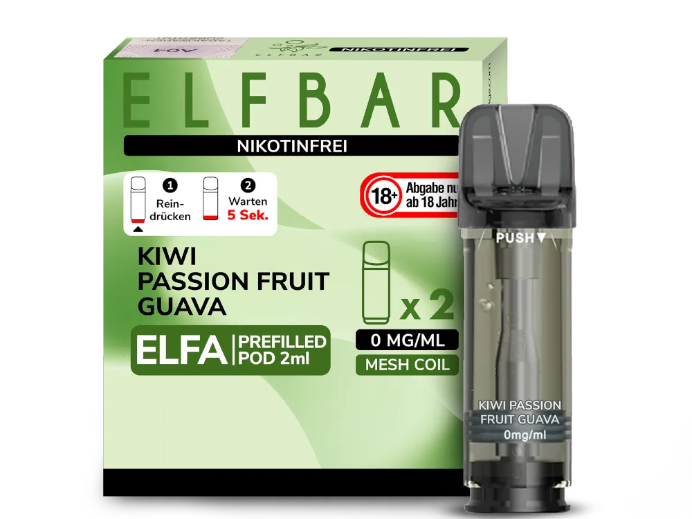 Elfbar Elfa Pod - 2 x 600 Züge - nikotinfrei - 0 mg/ml - 2 Stück à 2 ml