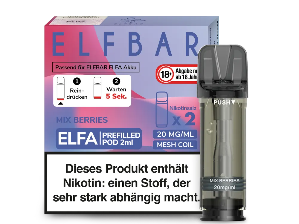 Elfbar Elfa Pod - 2 x 600 Züge - 20 mg/ml - 2 Stück à 2 ml