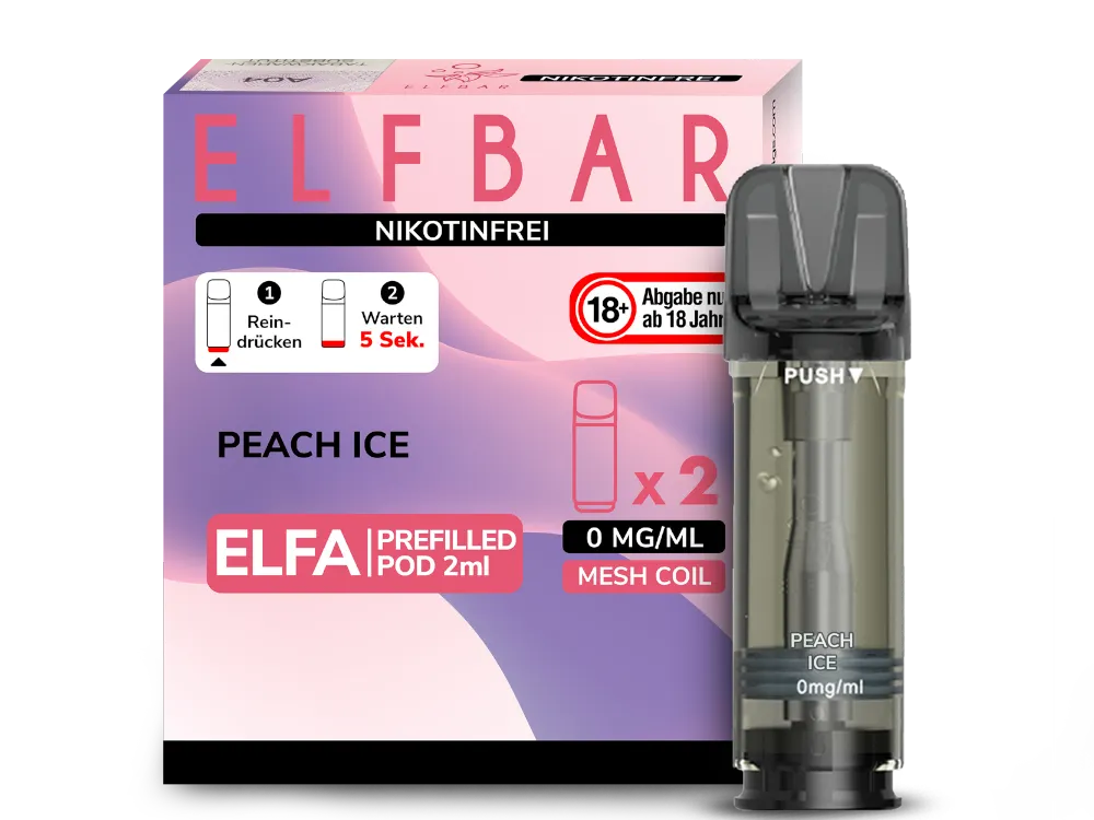 Elfbar Elfa Pod - 2 x 600 Züge - nikotinfrei - 0 mg/ml - 2 Stück à 2 ml