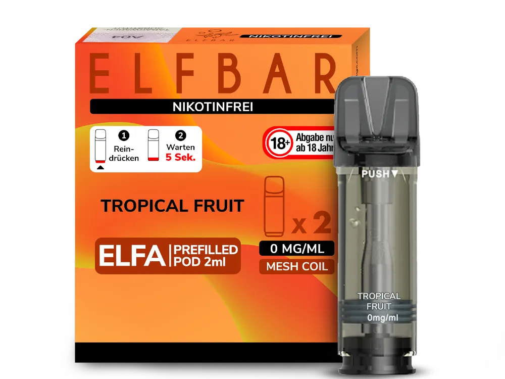 Elfbar Elfa Pod - 2 x 600 Züge - nikotinfrei - 0 mg/ml - 2 Stück à 2 ml