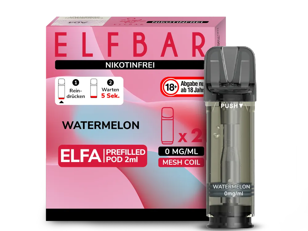 Elfbar Elfa Pod - 2 x 600 Züge - nikotinfrei - 0 mg/ml - 2 Stück à 2 ml
