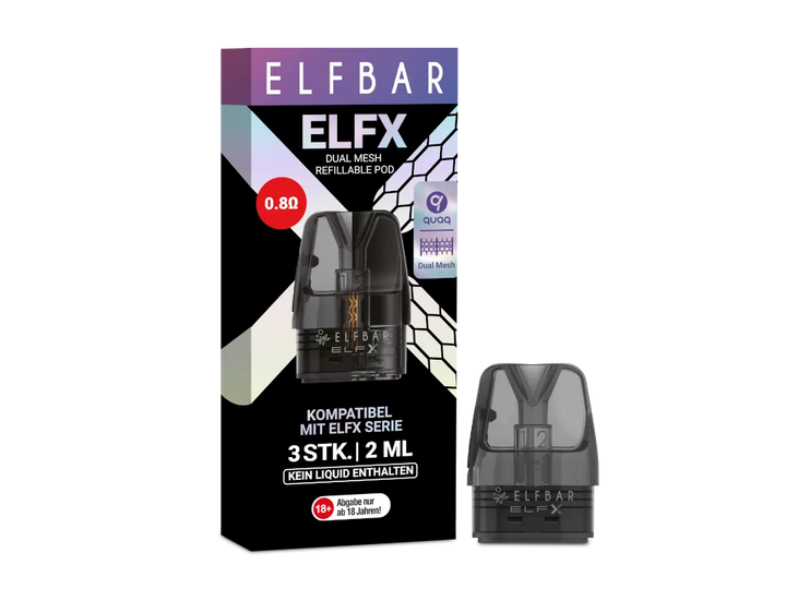 Elfbar ELFX Leer-Pod - 3 x 2 ml - 0,6 Ohm / 0,8 Ohm