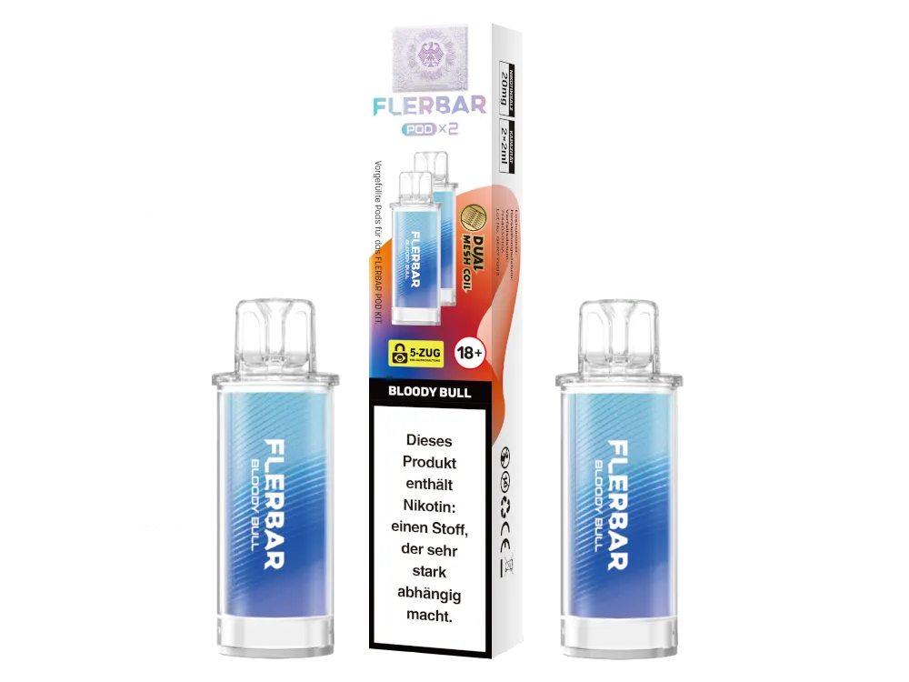Flerbar Pod - 2 x 600 Züge - 20 mg/ml - 2 Stück à 2 ml