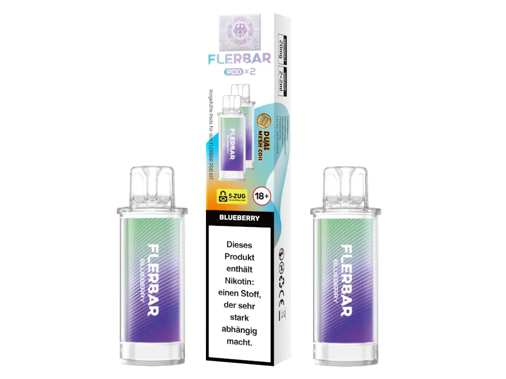 Flerbar Pod - 2 x 600 Züge - 20 mg/ml - 2 Stück à 2 ml
