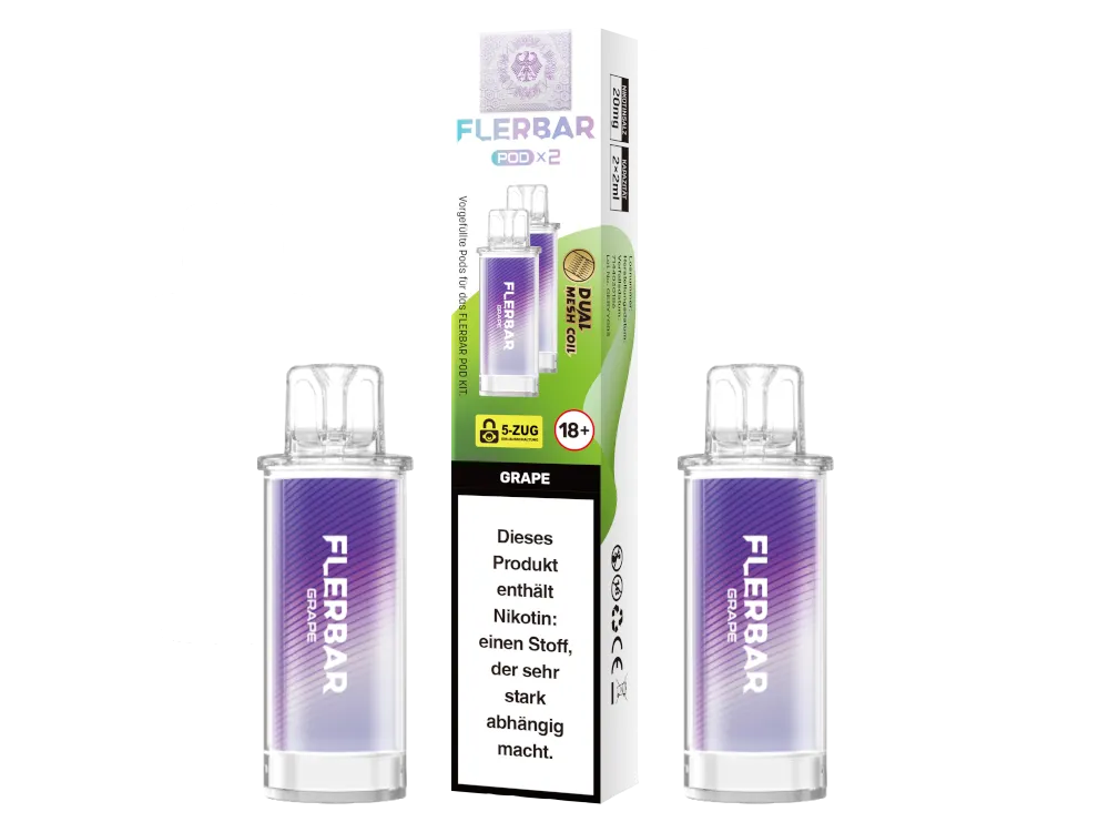 Flerbar Pod - 2 x 600 Züge - 20 mg/ml - 2 Stück à 2 ml
