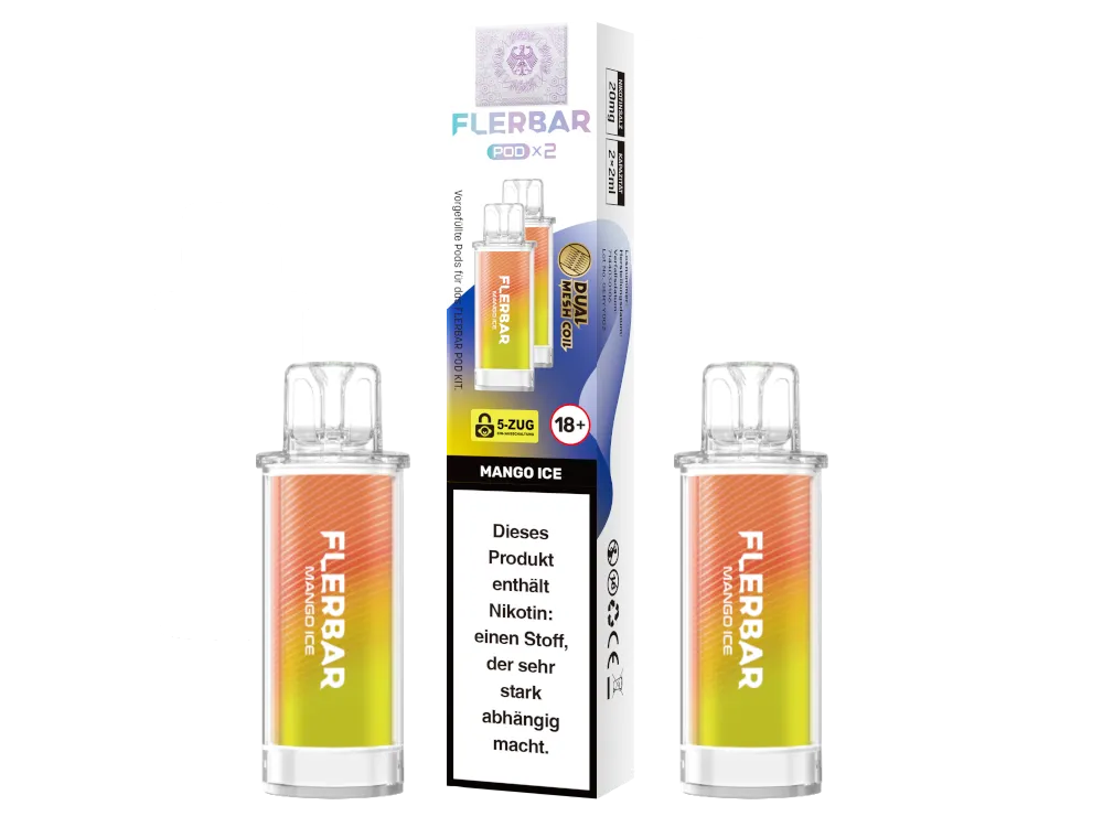 Flerbar Pod - 2 x 600 Züge - 20 mg/ml - 2 Stück à 2 ml