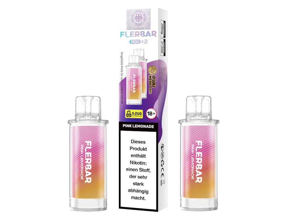 Flerbar Pod - 2 x 600 Züge - 20 mg/ml - 2 Stück à 2 ml