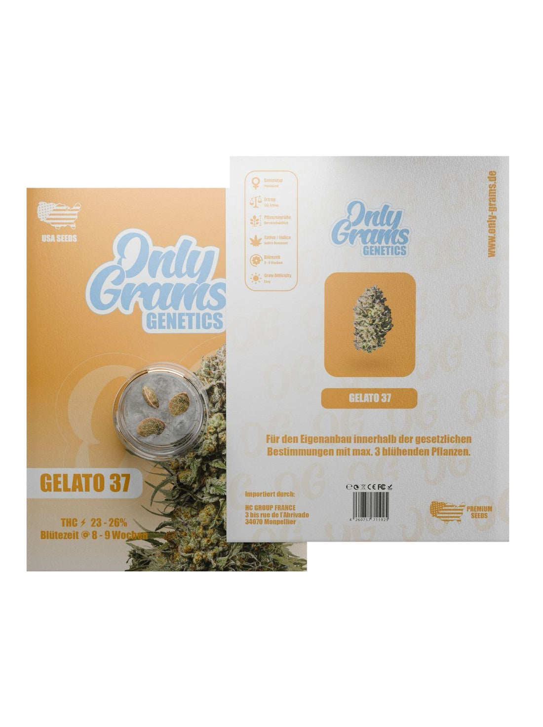 OnlyGrams Cannabis Samen - Gelato37 - 3 Stück