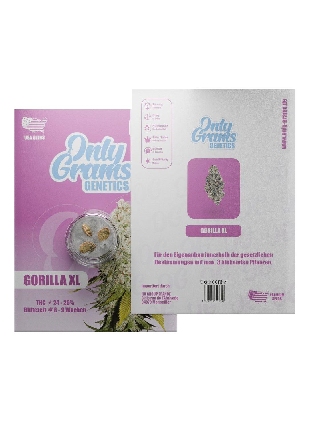 OnlyGrams Cannabis Samen - Gorilla XL - 3 Stück