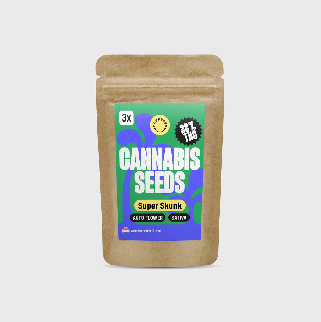 Amsterdams Finest Super Skunk 22% THC - auto flowering- 3 Stück